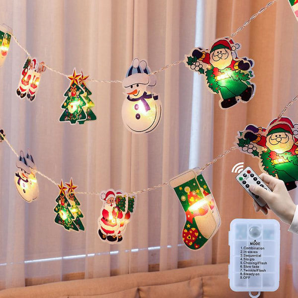 Julepynt Juletre hengende LED-lys Fargerike blinkende lys Full Star String Lights (2,5 m 20 lys)