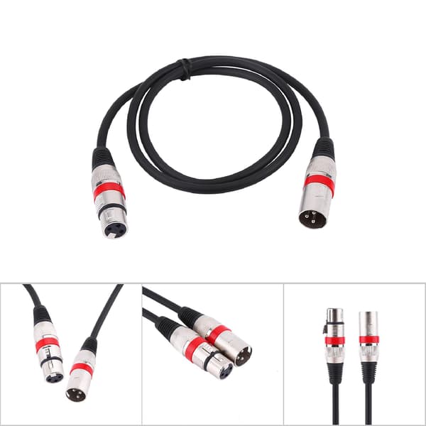 1M hann til hunn XLR-kabel - skjermet lydkabel for mikrofonmikser