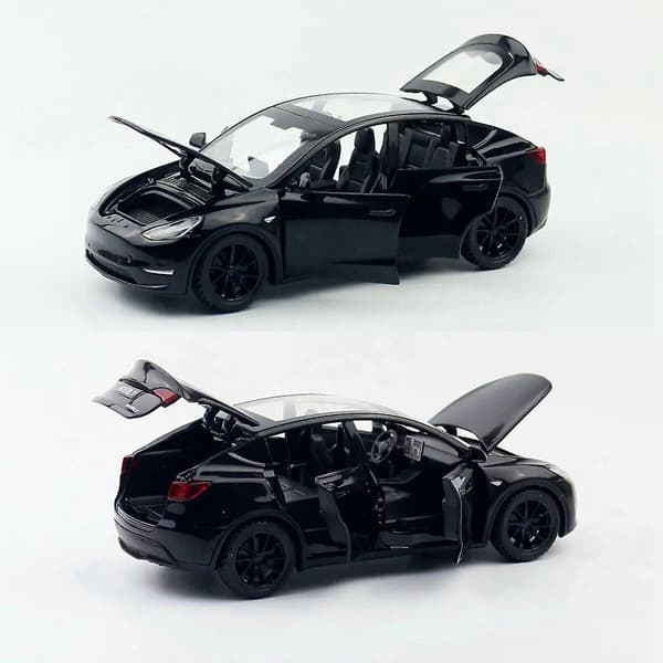 【BQ】Tesla Model Y lekebil med pullback, lys og lyd, modell i skala 1:32 [ZHE] Black