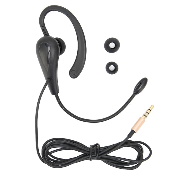 Single Sided Ear Hook Headset with Microphone for Customer Service on Laptop and Mobile Phones