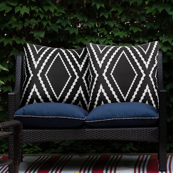 Ulkokäyttöön vedenpitävät Boho Throw geometriset tyynyliinat, 2 kpl