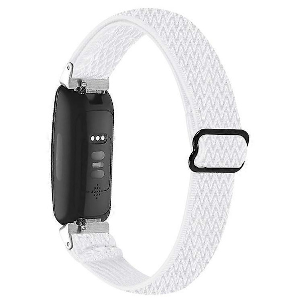 【BQ】Compatible Wave Pattern Woven Nylon Strap for Fitbit Inspire 3 - Replacement Band White