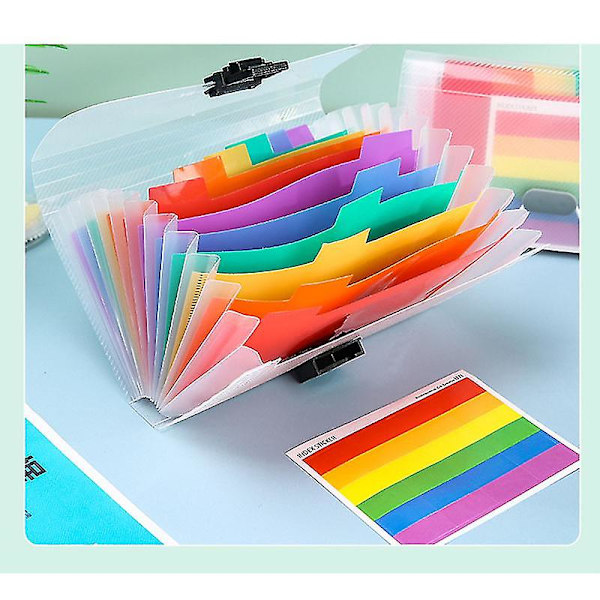 1 stk. Mini dokumentfil, 13 lommer, lille Accordian-filorganisering af plastikudvidelsesmapper 4 pieces