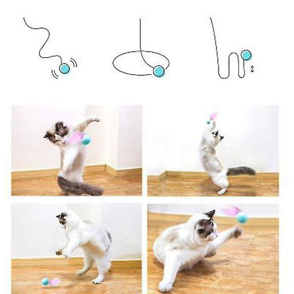 Hhcx-electric Cat Toy Teaser Feather Toys With Catnip Cat Interactive Toy Stick Feather Wand(pink)