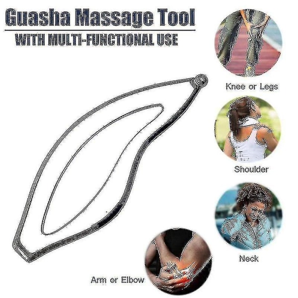 Rustfrit stål Gua Sha Board Manuel Muskler Massager Afslapning Blødt væv Fysioterapi Reducer