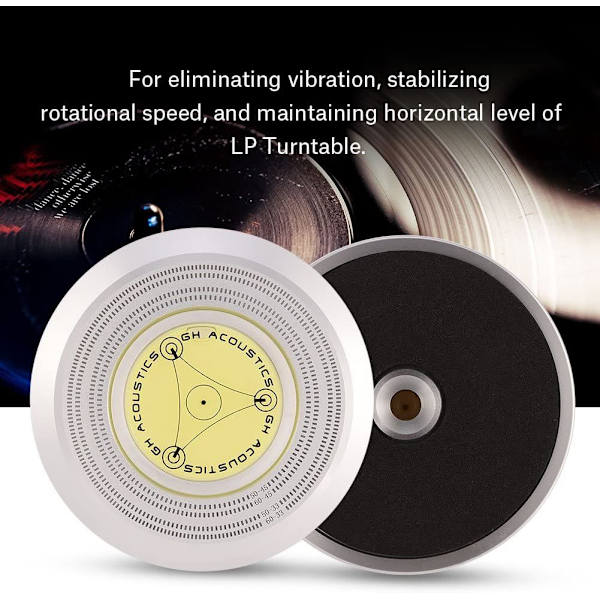 50/60Hz Bubble Level Speed ​​Detection LP Skivspelare Vinylskiva (silver)