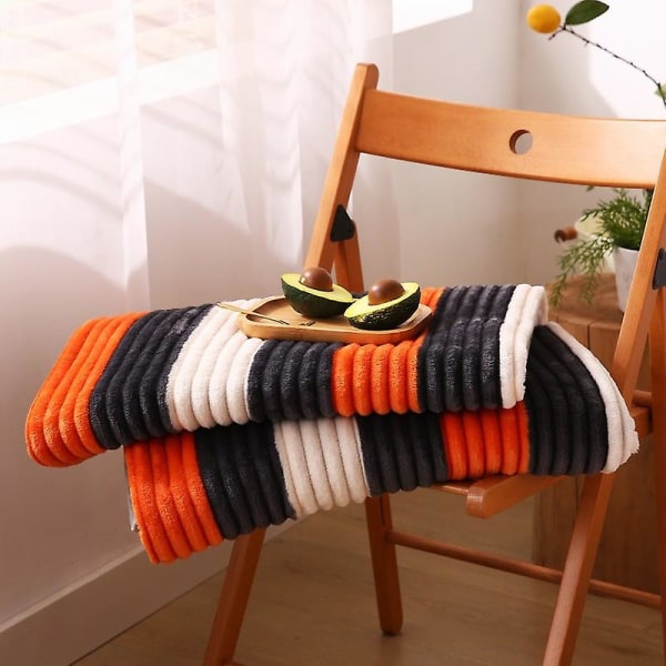 Populære japanske flanneltæpper Tykkede varme lagner Kontortæpper Sovesal lurtæpper Gave Engros 120*200cm rød-orange striber 120*200cm red-orange stripes