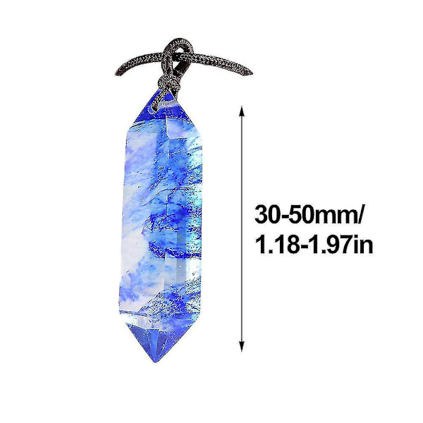 Fluorithänge Crystal Hex Corner Pointer Bottle Terminal Pendant Halsband Svart Black