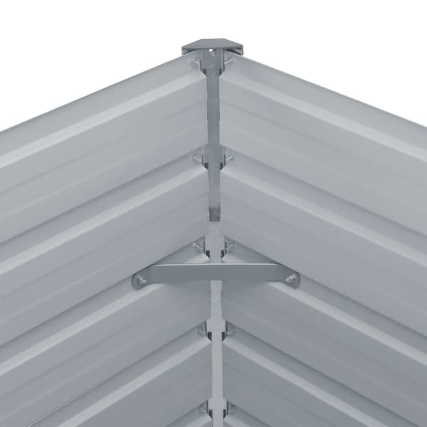 【BQ】vidaXL Dyrkingskasse 100x100x45 cm galvanisert stål grå Grey grå