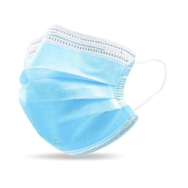 Aikuisten kertakäyttöinen 3-kerroksinen suojaava hengittävä mukava maski 50 kpl blue