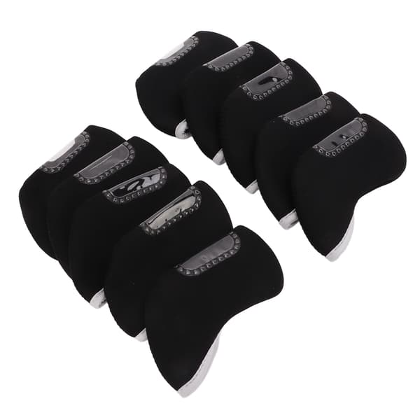 10-pack Golf Iron Head Covers Skyddande Golfklubbskydd Svart