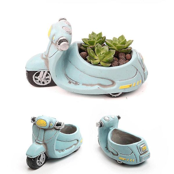 Mini Blomkruka Cement Bil Form Retro Plant Kruka Trädgårdskrukor Retro Bil Blomkruka B Blå B Blue