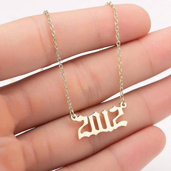 1980-2019 Birth Year Number Charm Pendant Stainless Steel Chain Necklace Jewelry Silver 1991