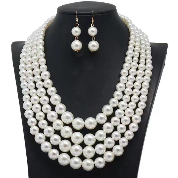 Mångsidig Pearl Diamond - Visa upp unik stil, set Necklace Earring Set Chain