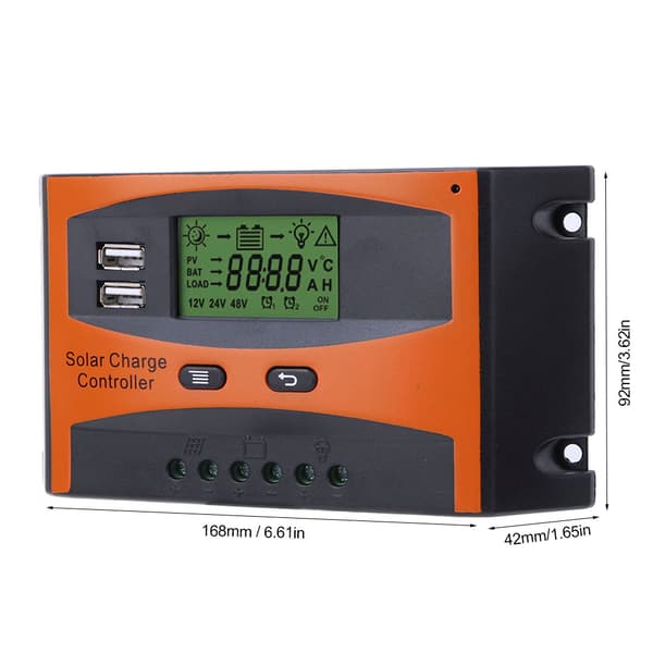 PWM Solarladdningsregulator Automatisk Identifiering 12/24V Solpanel Regulator 20A