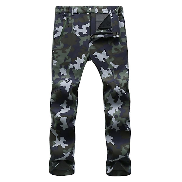 Miesten Vedenpitävät Outdoor Winter Thermals Housut Tuulenpitävät Housut Vaellushiihtoon Camouflage green L