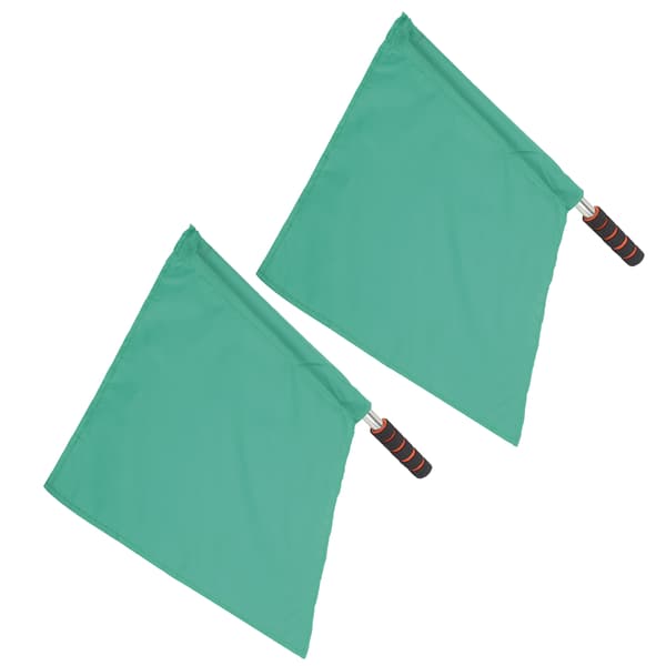 2 stk. Dommerflag i rustfrit stål til sportsbegivenheder, grøn