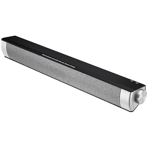 Datorhögtalare, Computer Sound Bar, Stereo USB driven Mini Soundbar-högtalare Silver gray