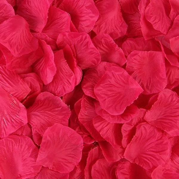500/1000/3000 stk Fargerike kunstige roseblader Bryllup Romantisk Silke Rose Blomsterblad Bryllupsfest dekorasjonsutstyr 50% rose red 3000pcs