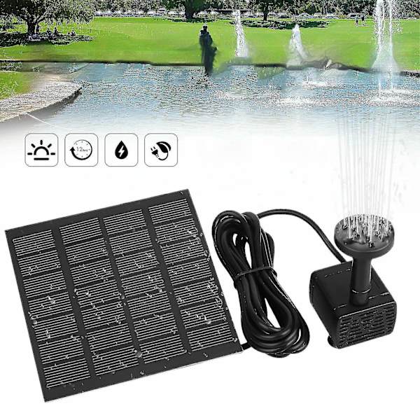Solar Fountain Vandpumpe Power Panel Fountain Pool Havevanding 200l/t