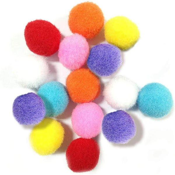 100 stycken 1 tums olika Pom Poms, Craft Pom Pom bollar