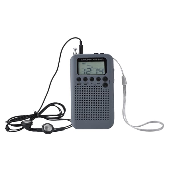 Digitaalinen AM/FM-stereo taskuradio - Harmaa