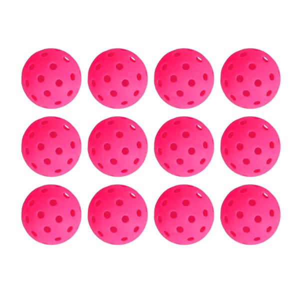 12 stk. 74 mm højelastiske pink pickleballs til udendørs spil