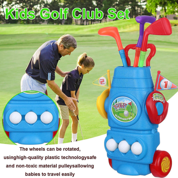 Kids golfkøller sett, tidlig pedagogisk, utendørs trening leketøy for barn
