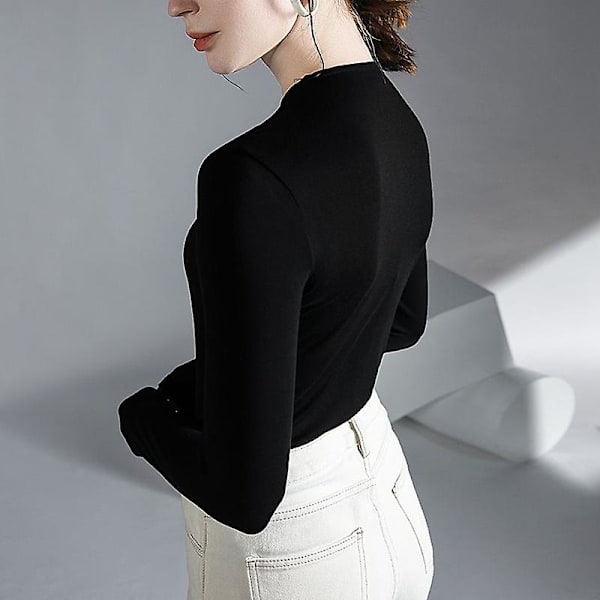 Höst Vinter Sexig Grimma Ihålig Elegant Svart Kaffe Basic Dam Toppar Mode Långärmad Slim Fit T-shirt Kvinnor Kläder M Kaffe M Coffee