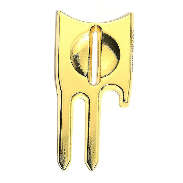 Metal Golf Green Fork Værktøj Putting Ball Mark Reparation Stramt beslag One size Gold
