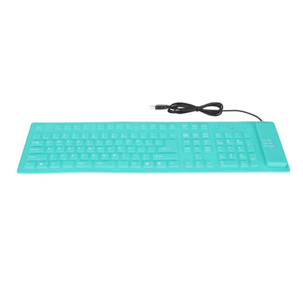 Grönt vikbart silikontangentbord - 108 nycklar, USB-kabel, vattentät och tyst typning