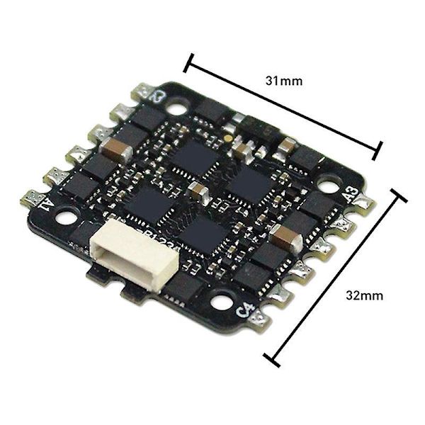 4-i-1 Esc Bec 15a 2-4s Elektrisk reglering Fpv 5,8g Flygfotografering -s För Rc Drone Black