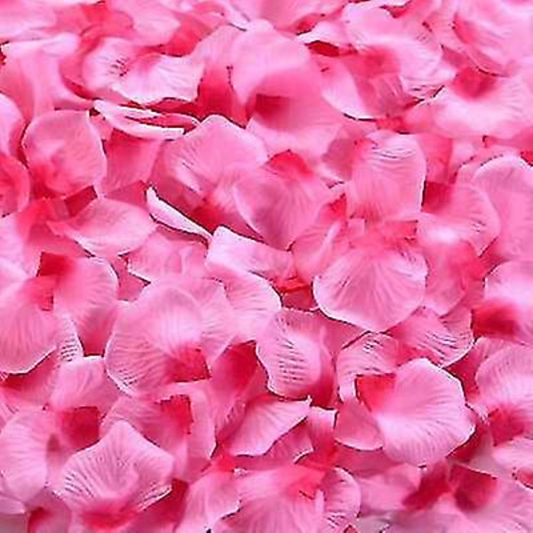 500/1000/3000 st Färgglada konstgjorda rosenblad Bröllop Romantisk sidenrosblomma blomblad Bröllopsfest Dekorationstillbehör 50% pink red 3000pcs