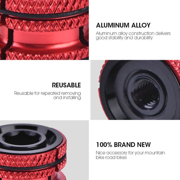 Alloy Cykel Headset Expander Prop til 28.6mm Carbon Gaffel Dele Rød