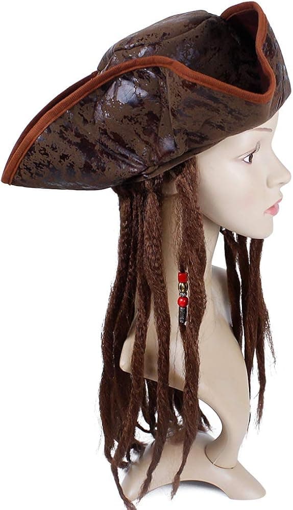 【BQ】Barn Buccaneer Karibisk TriCorn Pirathatt Dreadlocks Hår Ørering Patch Sett