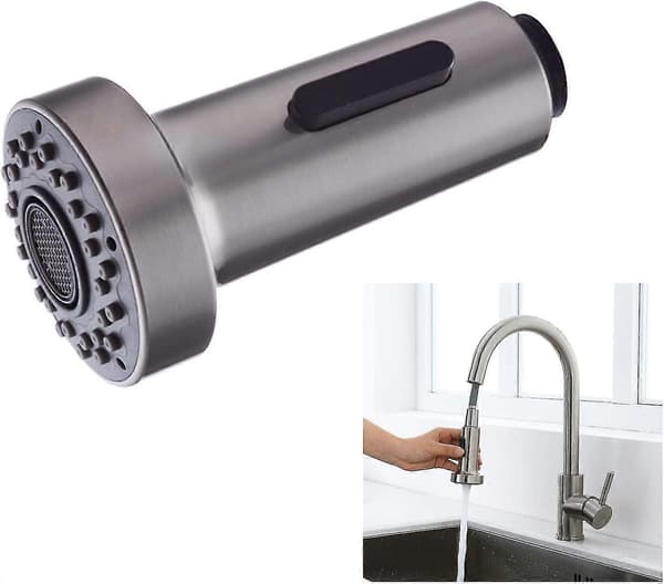 2 moduser sprayhode kjøkkenkran reservespray, sprayhode universelt G1/2 kranhode, sprayhode (børstet nikkel)