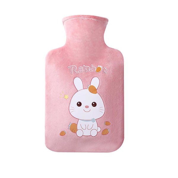 1000ml Rosa Student Vinter Varmtvann Bag Tegneserie Søt PVC Varmtvann Bag Pet Plysj Håndvarmer Bag