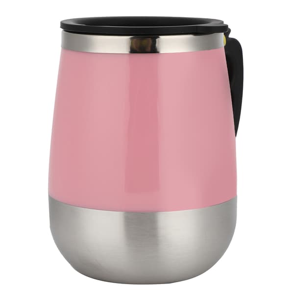 USB-lading Rustfritt Stål Selvrørende Magnetisk Blandekopp 400ml Rosa