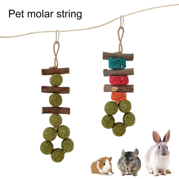 Hamsteri Tuggleksak Kaniner Bunny Chew Leksaker Poskitanko Tänder Rengöring Friskt gräs Pallohamsteri Leksak Djurtillbehör Stad Random Color A