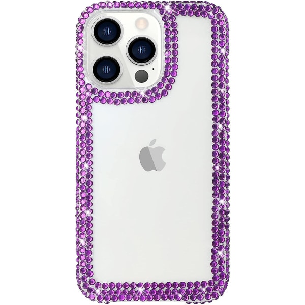 Kompatibel med Iphone 14 Pro Max Fodral For Kvinnor Flickor 3d Glitter Sparkle Bling Fodral Lyx Blanka Söt Kristall Charms Strass Diamant Bumper Klar