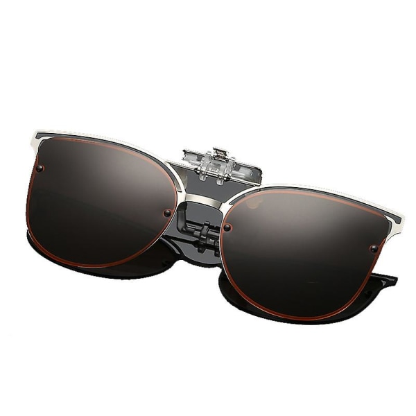 Clip On-solbriller - Polariserede Clip On Flip Up-solbriller passer over briller med UV-beskyttelse Clip-on solbriller