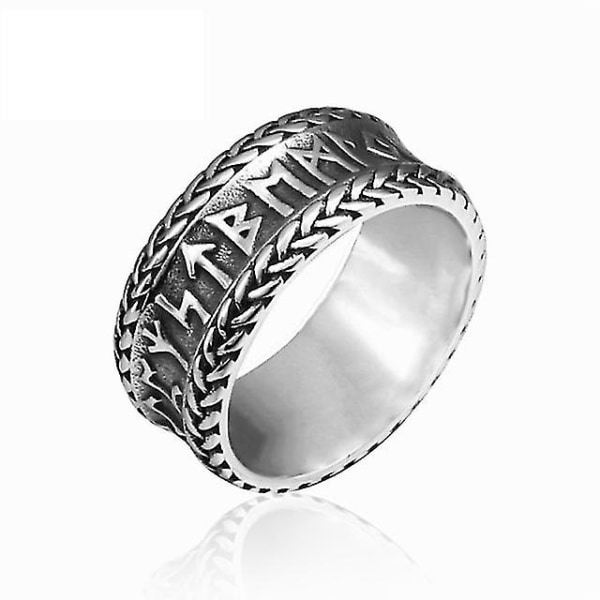 Vintage Herr Rostfritt Stål Nordic Odin Rune Ringar Nordic Scandinavian Viking Celtic Knot Ringar Vintage Amulett Smycken Presenter 14 Silver 14 Silver