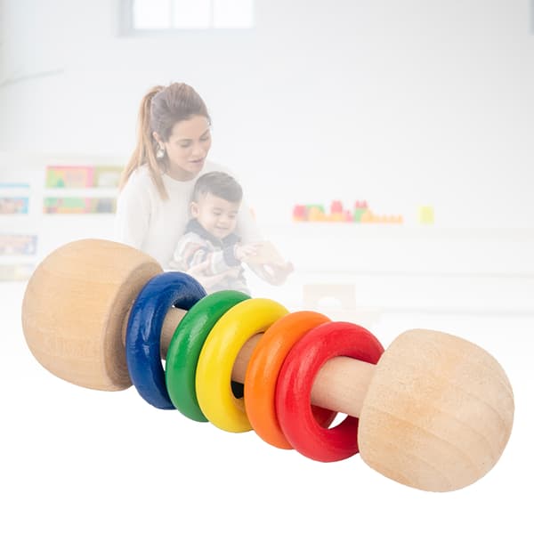 Babyrangle i tre, risteleke, 5 ringer, gripeleke, gave til gutter og jenter