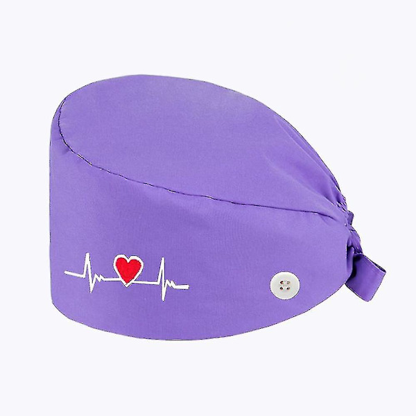 Justerbar unisex bomullsskrubbhatt, arbetskepsar för skönhetssalonger PURPLE