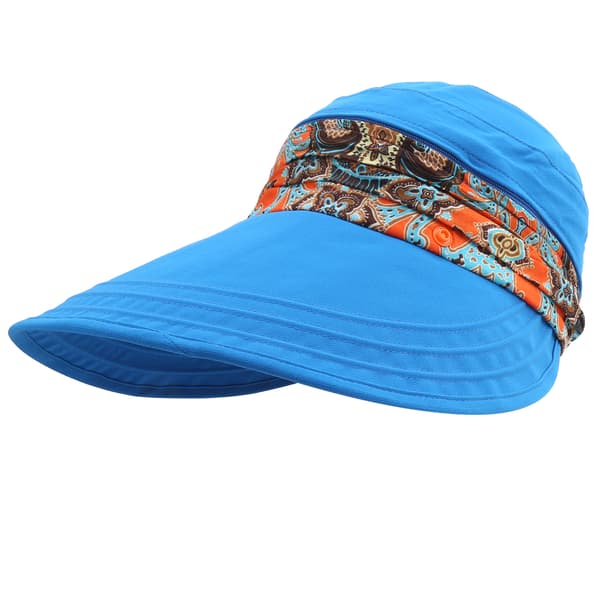 Dame utendørs solbeskyttende hatt Collovable Visir Cap Skjerf Blå