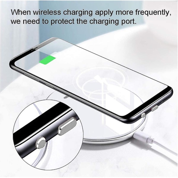 Lightning Charging Port Cover kompatibel med Iphone X, Xs, Xr, 8, 7, 6 Plus Box Protection för hörlurar och Lightning Connector Dust Protection Plus