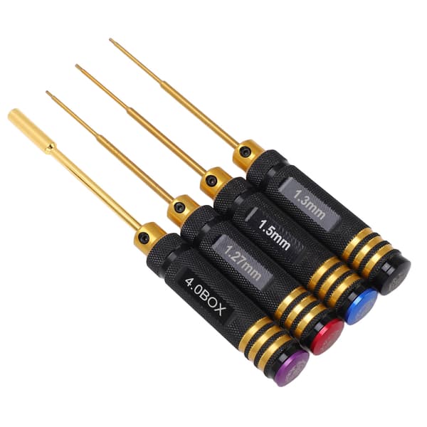 4 stk. RC Skruetrækker Socket Hex Aluminium Legering Reparationsværktøjssæt til Legetøjsmodel