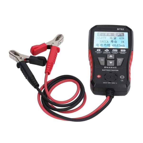 Bilbatteritester 12V 24V Auto Analyzer Hurtigtest Bagbelyst Display Lommelygtebelysning