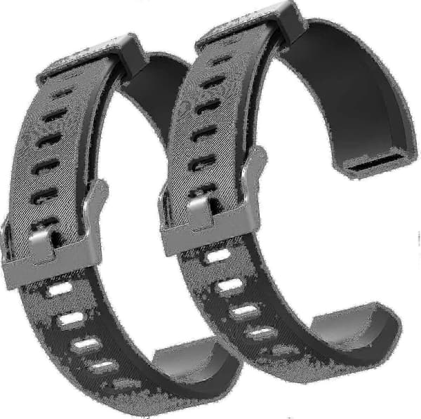 2-pak erstatningsarmbånd til ID115 Plus HR Fitness Tracker Smartwatch-tilbehør black