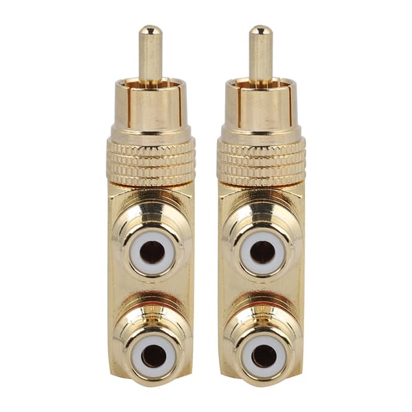 AV-jakaja - 2 RCA-uros 2 naaras ääni- ja videoadapter